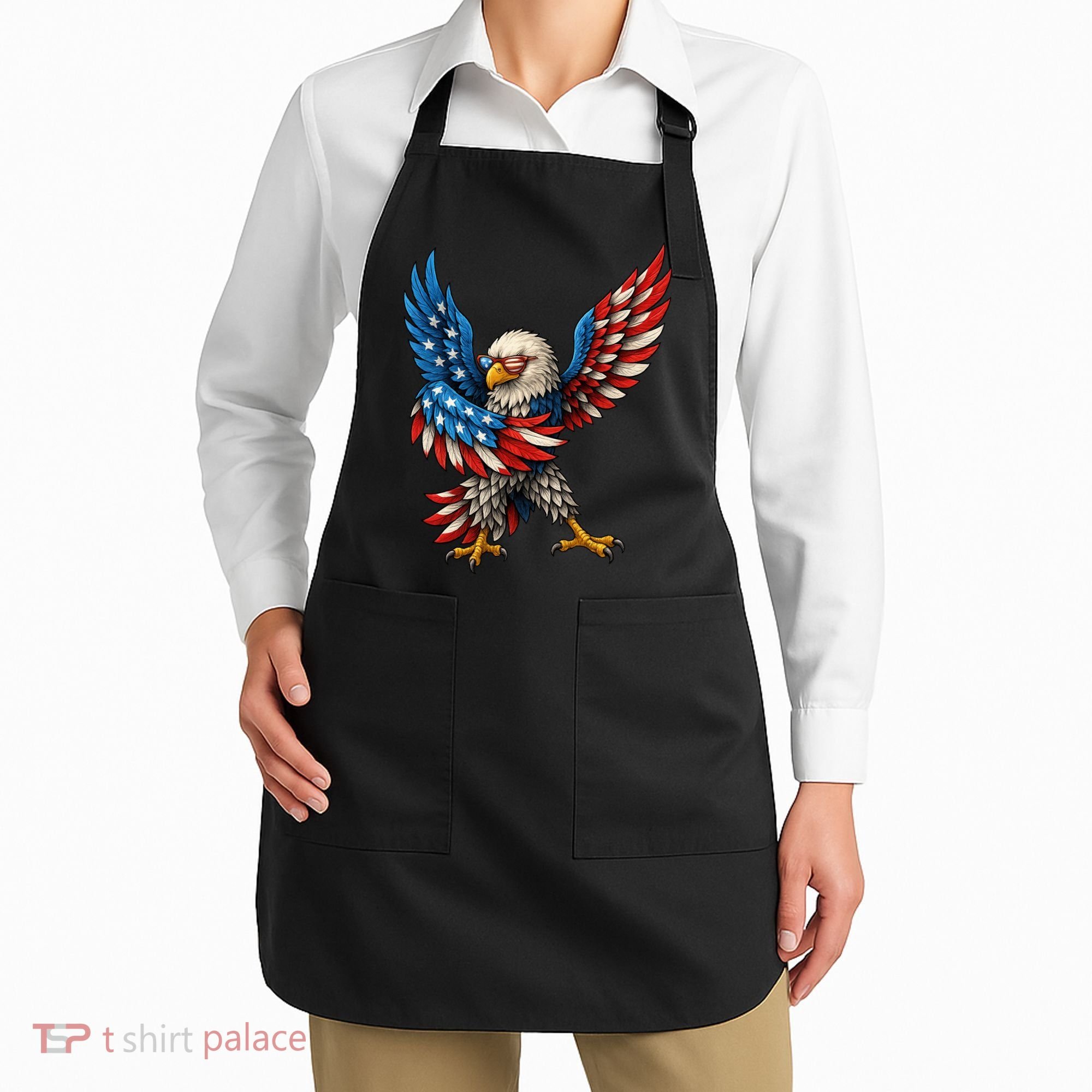 American Flag USA Dabbing Bald Eagle Patriotic 4th Of July Apron