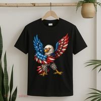 American Flag USA Dabbing Bald Eagle Patriotic 4th Of July T-Shirt thumb 2