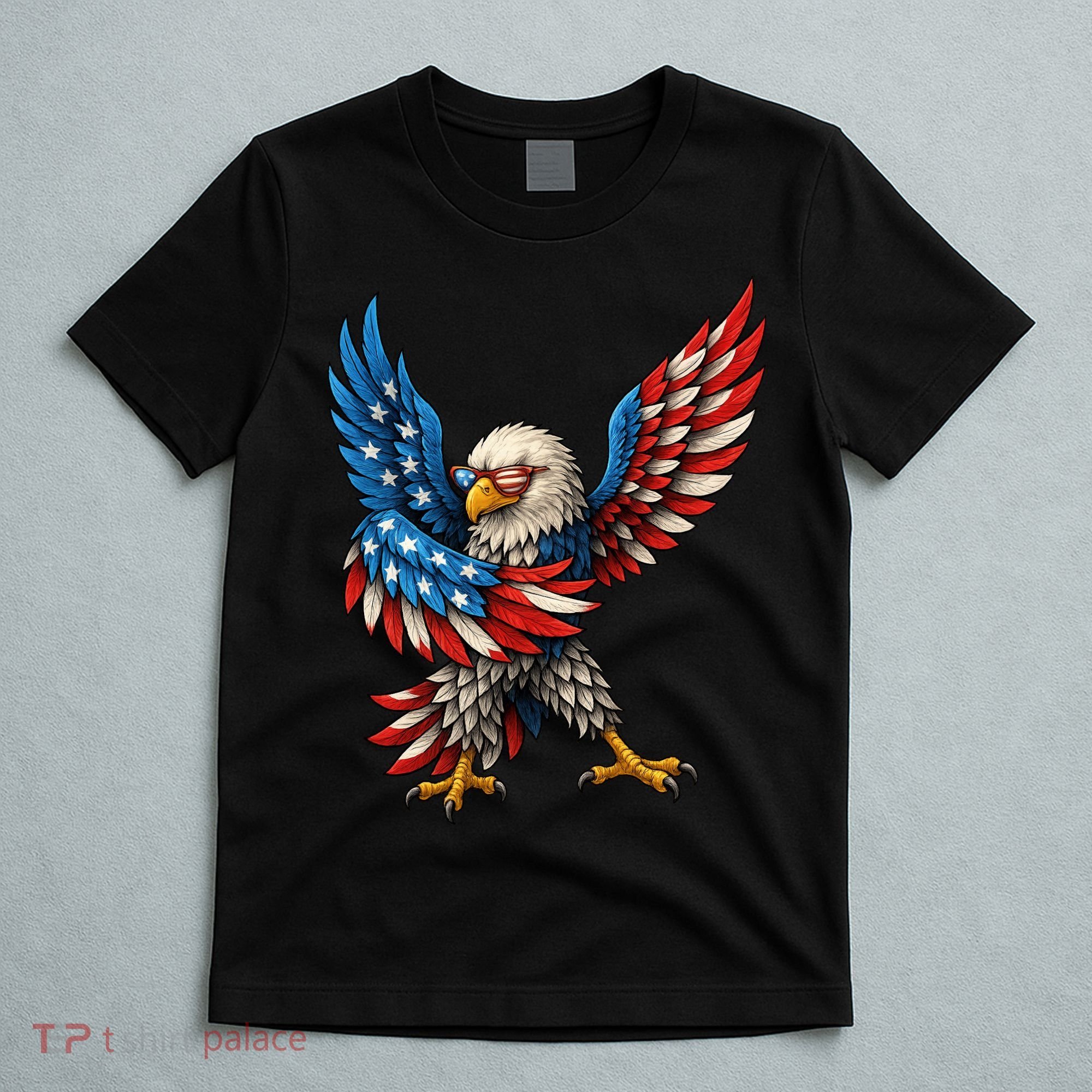 American Flag USA Dabbing Bald Eagle Patriotic 4th Of July T-Shirt