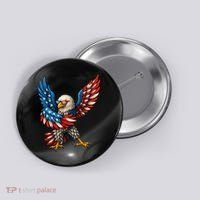 American Flag USA Dabbing Bald Eagle Patriotic 4th Of July Button thumb 0