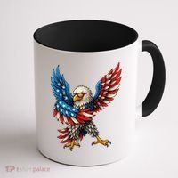 American Flag USA Dabbing Bald Eagle Patriotic 4th Of July Coffee Mug thumb 1