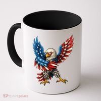 American Flag USA Dabbing Bald Eagle Patriotic 4th Of July Coffee Mug thumb 0
