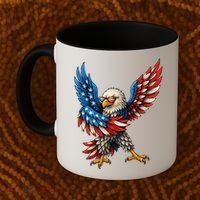 American Flag USA Dabbing Bald Eagle Patriotic 4th Of July Coffee Mug thumb 2
