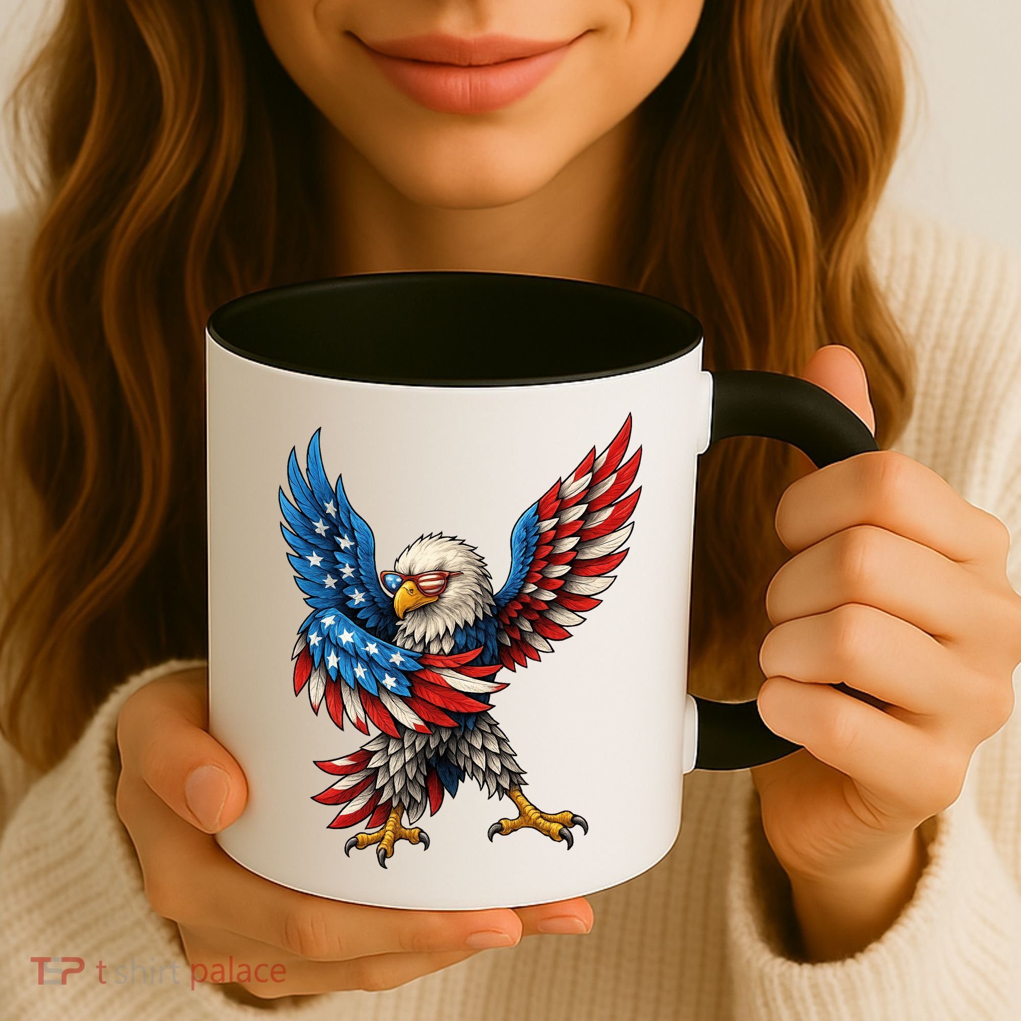 American Flag USA Dabbing Bald Eagle Patriotic 4th Of July Coffee Mug