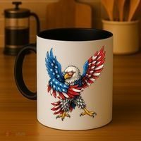 American Flag USA Dabbing Bald Eagle Patriotic 4th Of July Coffee Mug thumb 4