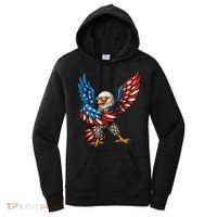 American Flag USA Dabbing Bald Eagle Patriotic 4th Of July Women's Hoodie thumb 0