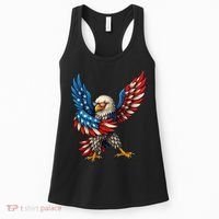 American Flag USA Dabbing Bald Eagle Patriotic 4th Of July Women's Tank Top thumb 0