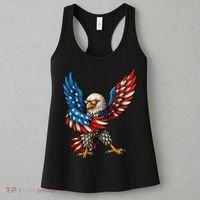 American Flag USA Dabbing Bald Eagle Patriotic 4th Of July Women's Tank Top thumb 3