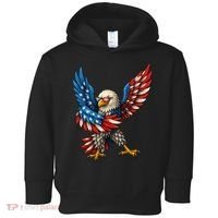 American Flag USA Dabbing Bald Eagle Patriotic 4th Of July Toddler Hoodie thumb 0