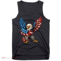 American Flag USA Dabbing Bald Eagle Patriotic 4th Of July Tank Top thumb 0
