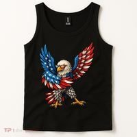 American Flag USA Dabbing Bald Eagle Patriotic 4th Of July Tank Top thumb 2