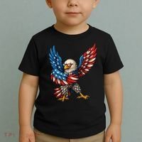 American Flag USA Dabbing Bald Eagle Patriotic 4th Of July Toddler T-Shirt thumb 2