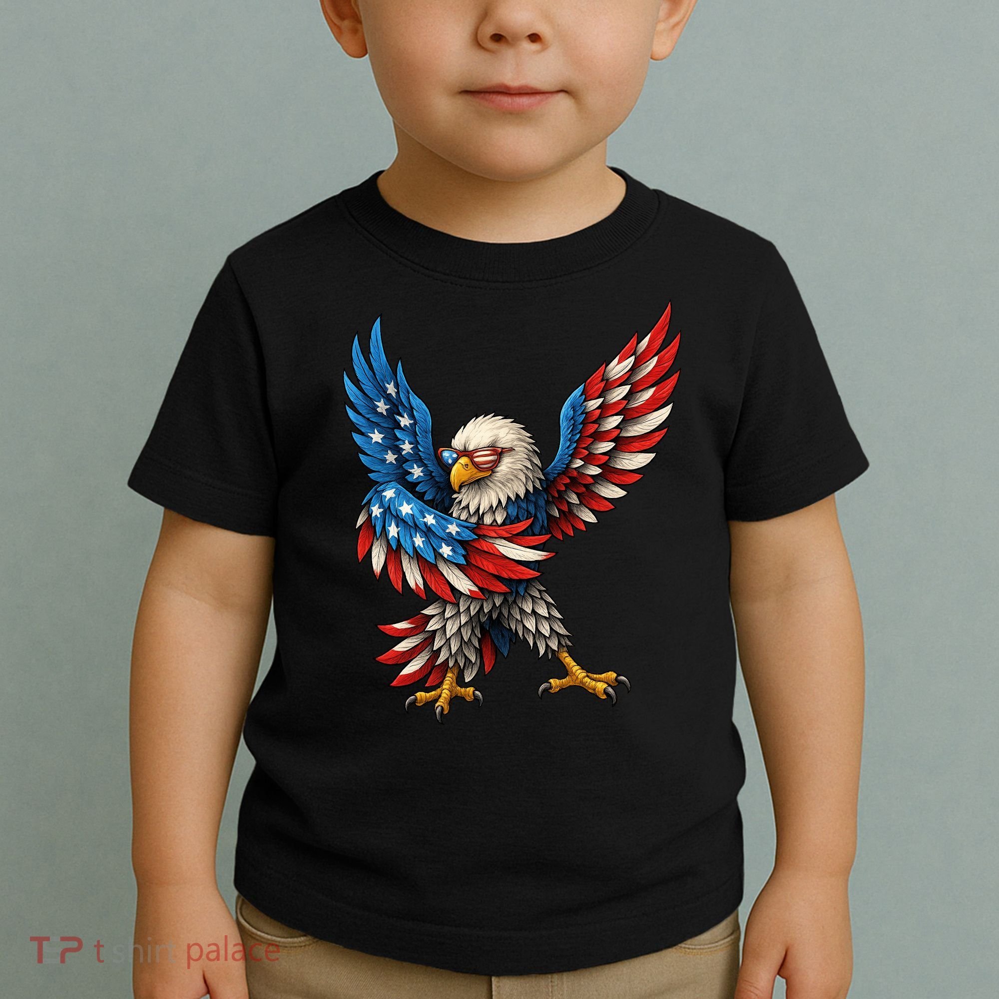 American Flag USA Dabbing Bald Eagle Patriotic 4th Of July Toddler T-Shirt