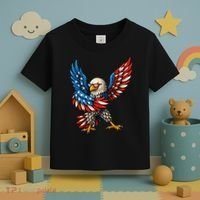 American Flag USA Dabbing Bald Eagle Patriotic 4th Of July Toddler T-Shirt thumb 3