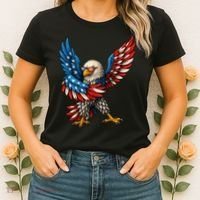 American Flag USA Dabbing Bald Eagle Patriotic 4th Of July Women's T-Shirt thumb 2