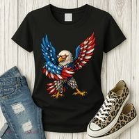 American Flag USA Dabbing Bald Eagle Patriotic 4th Of July Women's T-Shirt thumb 3