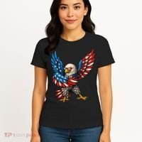 American Flag USA Dabbing Bald Eagle Patriotic 4th Of July Women's T-Shirt thumb 4