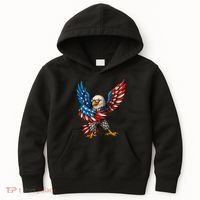 American Flag USA Dabbing Bald Eagle Patriotic 4th Of July Kids Hoodie thumb 0