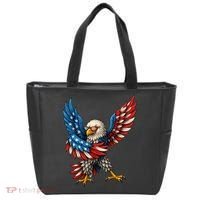 American Flag USA Dabbing Bald Eagle Patriotic 4th Of July Tote Bag thumb 0