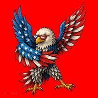 American Flag USA Dabbing Bald Eagle Patriotic 4th Of July Santa Hat thumb 1