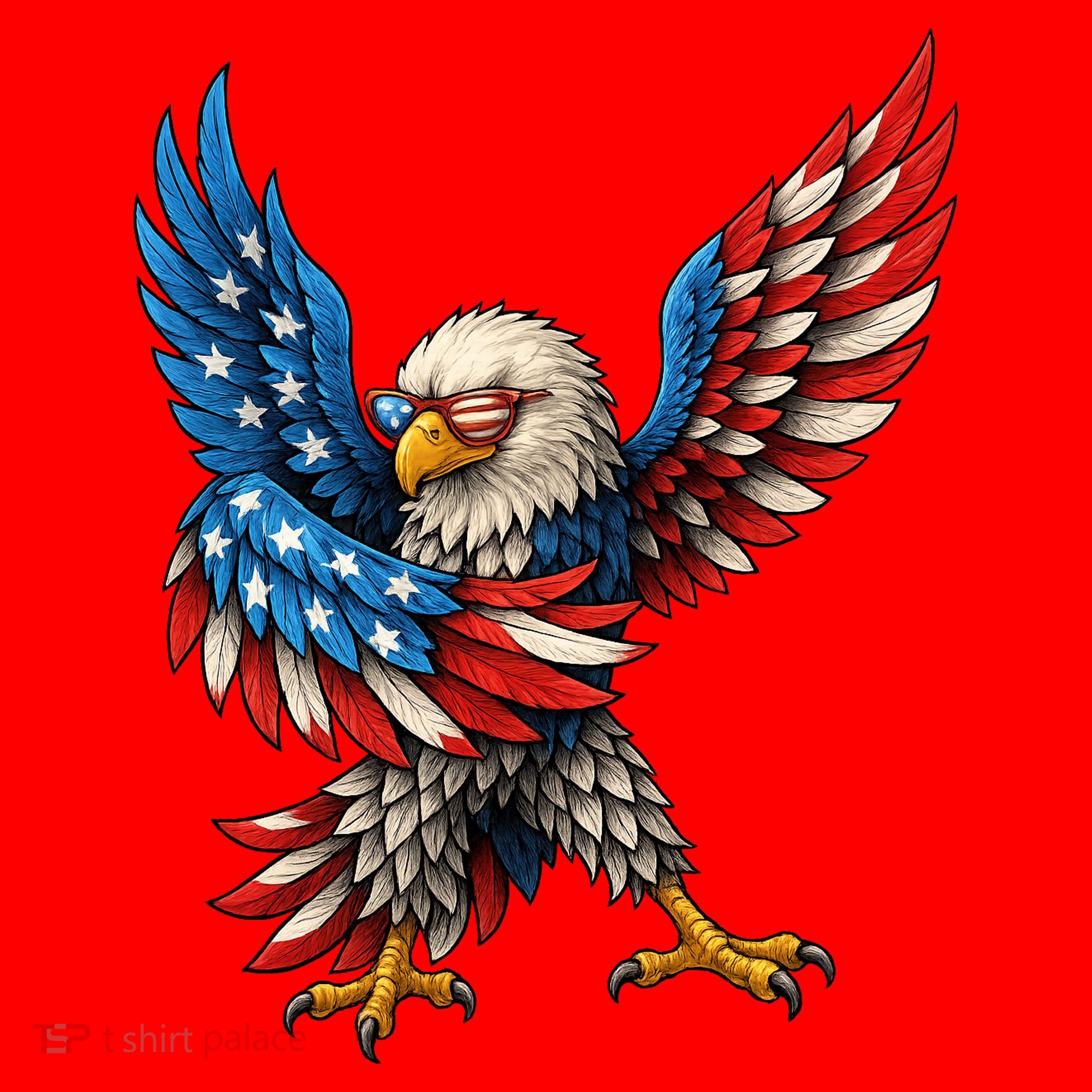 American Flag USA Dabbing Bald Eagle Patriotic 4th Of July Santa Hat