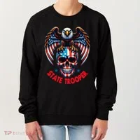 American Flag Usa Law Enforcement State Trooper Women's Sweatshirt thumb 0
