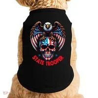 American Flag Usa Law Enforcement State Trooper Doggie Tank thumb 0