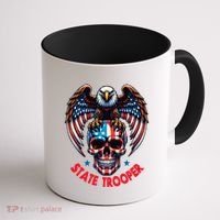 American Flag Usa Law Enforcement State Trooper Coffee Mug thumb 1