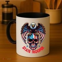 American Flag Usa Law Enforcement State Trooper Coffee Mug thumb 4