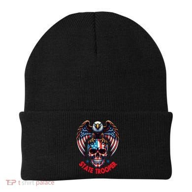 American Flag Usa Law Enforcement State Trooper Beanie