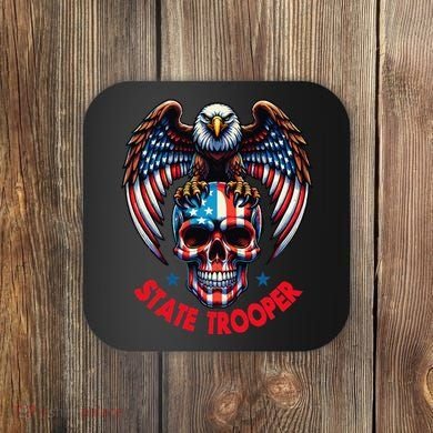 American Flag Usa Law Enforcement State Trooper Coaster