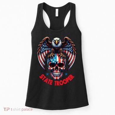 American Flag Usa Law Enforcement State Trooper Women's Tank Top