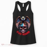 American Flag Usa Law Enforcement State Trooper Women's Tank Top thumb 0