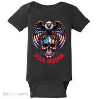 American Flag Usa Law Enforcement State Trooper Baby Bodysuit thumb 0