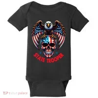 American Flag Usa Law Enforcement State Trooper Baby Bodysuit thumb 0