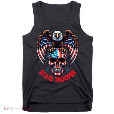 American Flag Usa Law Enforcement State Trooper Tank Top