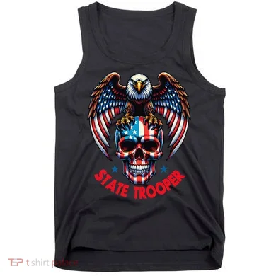American Flag Usa Law Enforcement State Trooper Tank Top