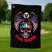 American Flag Usa Law Enforcement State Trooper Golf Towel thumb 1