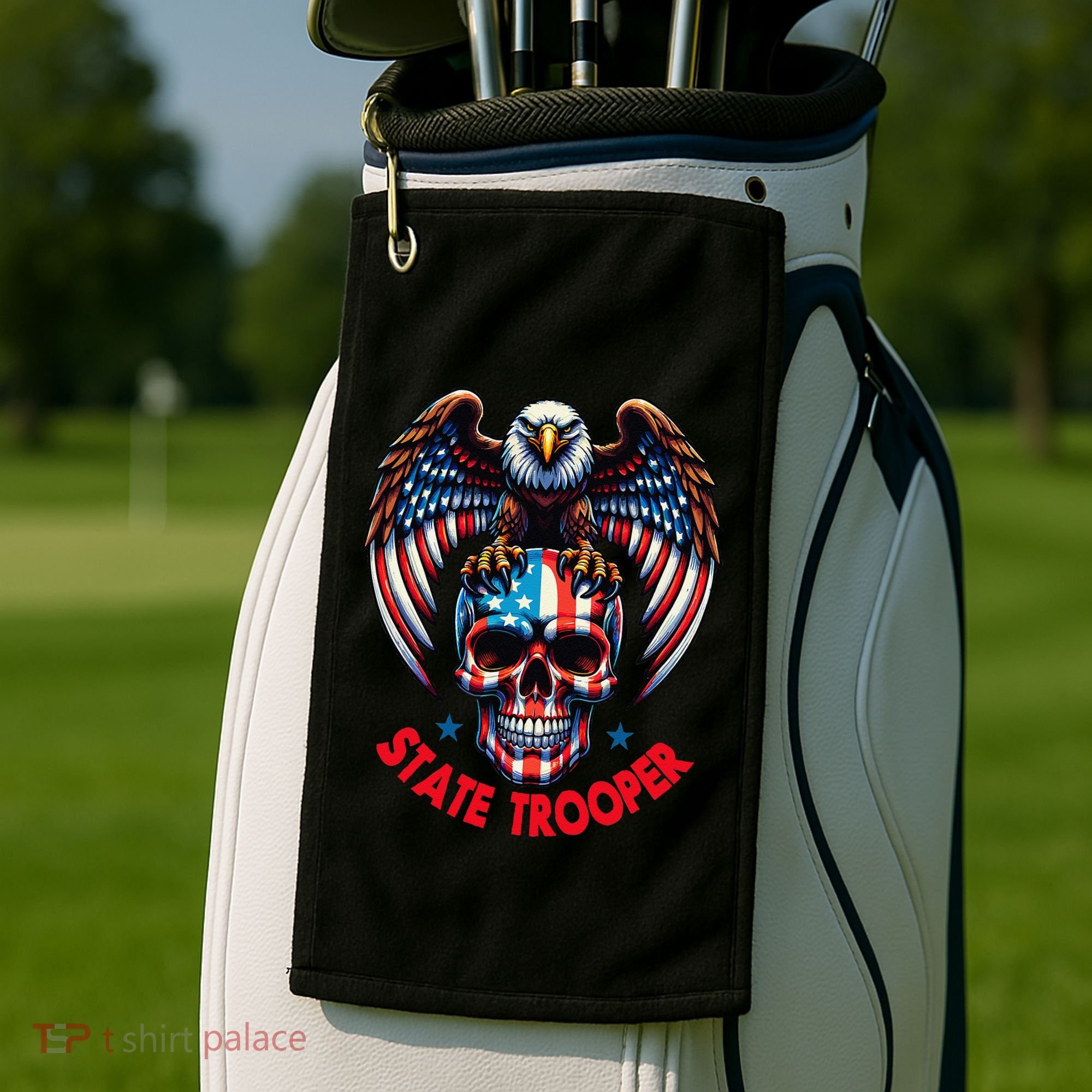 American Flag Usa Law Enforcement State Trooper Golf Towel