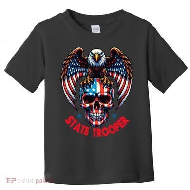American Flag Usa Law Enforcement State Trooper Toddler T-Shirt