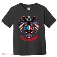 American Flag Usa Law Enforcement State Trooper Toddler T-Shirt thumb 0