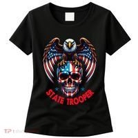 American Flag Usa Law Enforcement State Trooper Women's T-Shirt thumb 0