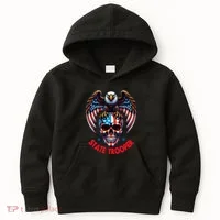 American Flag Usa Law Enforcement State Trooper Kids Hoodie thumb 0