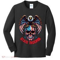 American Flag Usa Law Enforcement State Trooper Kids Long Sleeve Shirt thumb 0