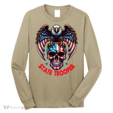 American Flag Usa Law Enforcement State Trooper Long Sleeve Shirt