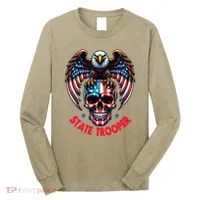 American Flag Usa Law Enforcement State Trooper Long Sleeve Shirt thumb 0