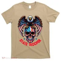 American Flag Usa Law Enforcement State Trooper T-Shirt thumb 0