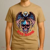 American Flag Usa Law Enforcement State Trooper T-Shirt thumb 3