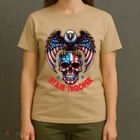 American Flag Usa Law Enforcement State Trooper T-Shirt thumb 4