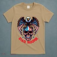American Flag Usa Law Enforcement State Trooper T-Shirt thumb 5